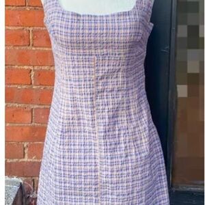 BDG Purple Sheath Midi Dress Square Neck